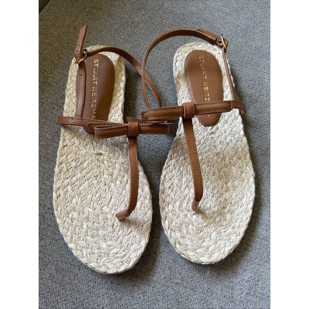 Stuart Weitzman Women Felicity Slingback Espadrille Sandal Sz 8 Macchiato NWOB - Picture 4 of 7